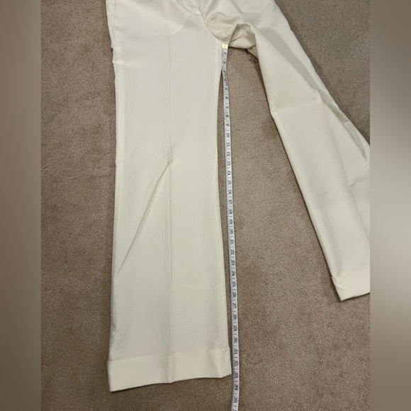 Chloe white ribbed, wide legged cuffed pants Sz T42 (US size 10) - Picture 8 of 10